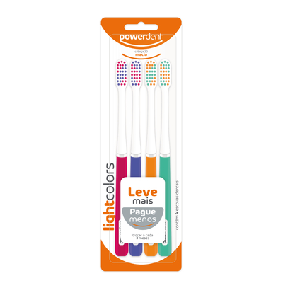 imagem do produto Escova Dental Light Colors - Pack com 4