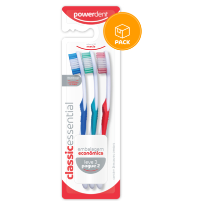 imagem do produto Escova Dental Pack Classic Essential L3P2 - Macia