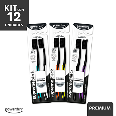 imagem do produto Escova Dental Supreme BLACK - Pack com 2 Unidades