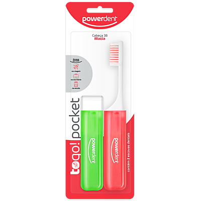 imagem do produto Escova Dental ToGo! Pocket PACK com 2 unidades - Blister