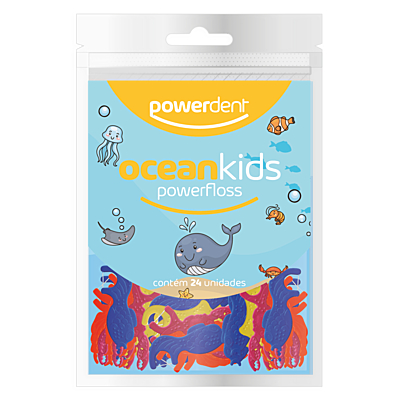 imagem do produto Fio Dental Powerfloss OCEAN KIDS com 24 unidade